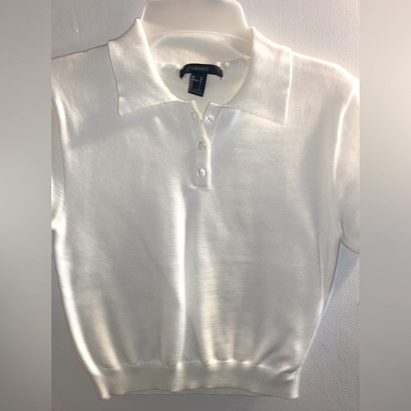 white polo style crop top F21 - Picture 4 of 4